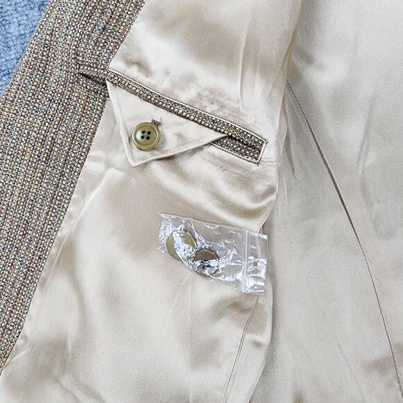 Territory Ahead Blazer Mens 44S Tan Brown Textured Silk Tweed Sport Coat Jacket - Picture 13 of 16